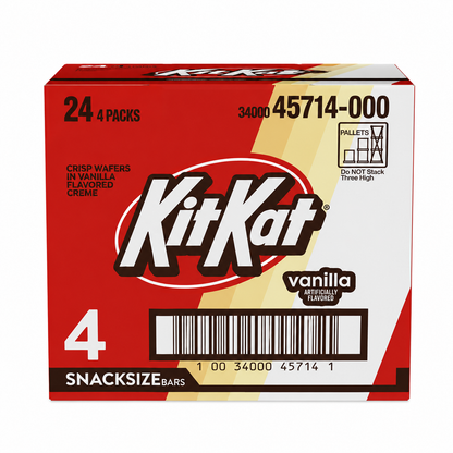 KIT KAT Vanilla Snack Size Candy Bars 4ct Packs 96 Total Pieces (.49 oz each) Bulk Case