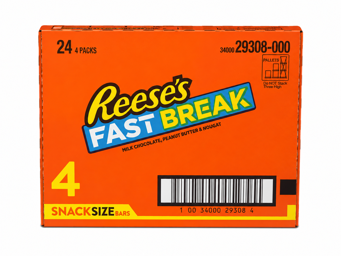Reese’s Fast Break Snack Size Candy Bars – 4 Bars per Pack, 96 Total Pieces Bulk Case (.67 oz Each)