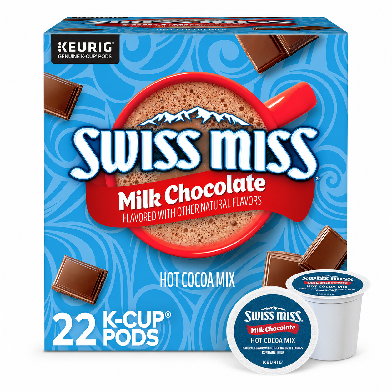 Swiss Miss Milk Chocolate Hot Cocoa, K-Cup Pods, 22 Count