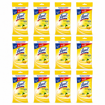 Lysol To Go Disinfectant Wipes, Lemon and Lime Blossom, 15 Count