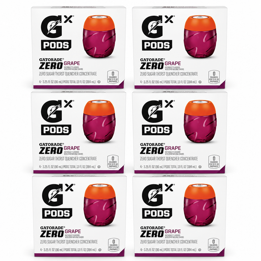 Gatorade Gx Pods Zero Sugar Grape Thirst Quencher Concentrate, 4 Pods Per Box (6 Pack) 24pods