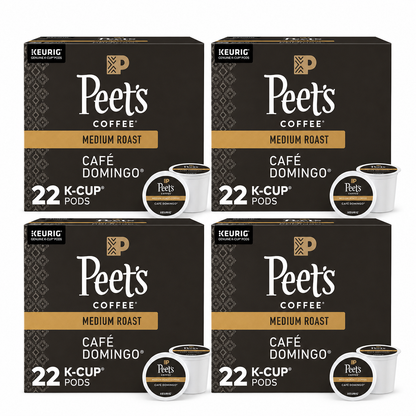 Peets Coffee Caf Domingo Coffee Keurig K-Cup Pods Medium Roast 22 ct