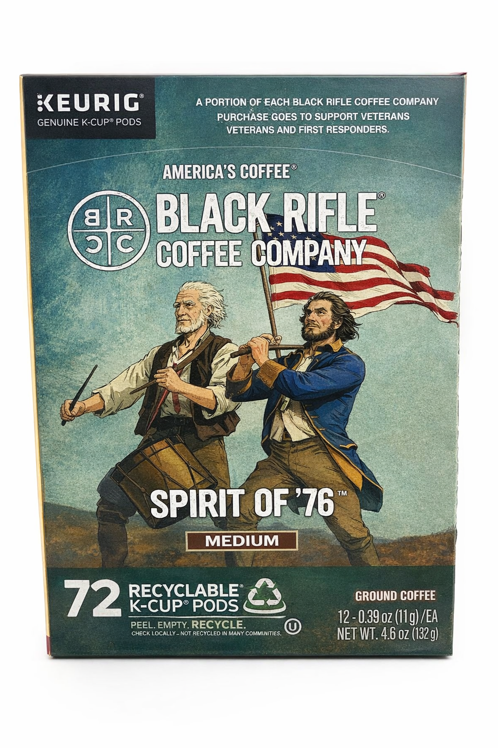 Black Rifle Coffee Spirit of '76 Single Serve Pods Medium Roast - 72ct