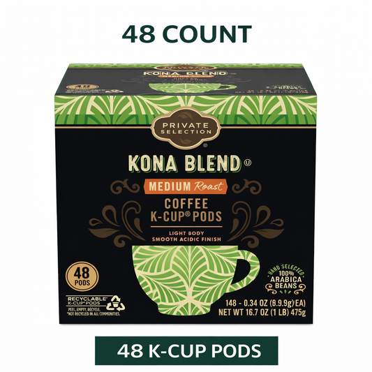 Private Selection Kona Blend Coffee Individual Serving Pods K-Cup 48ct