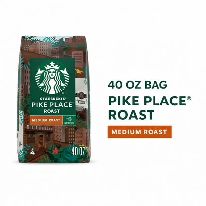 Starbucks Pike Place Medium Roast Ground Coffee 40 oz (2 pack)