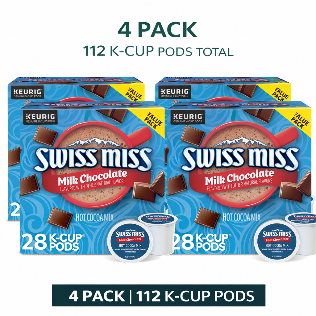 Swiss Miss Milk Chocolate Hot Cocoa Keurig Single-Serve K Cup Pods, 112 Count