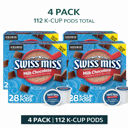 Swiss Miss Milk Chocolate Hot Cocoa Keurig Single-Serve K Cup Pods, 112 Count