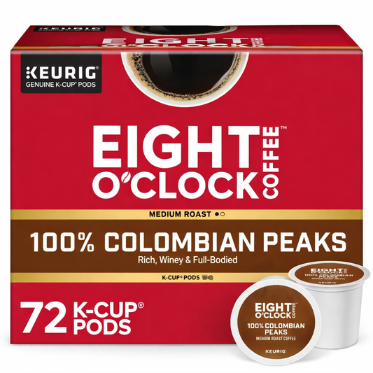 Eight Oclock Coffee Colombian Peaks Keurig Single-Serve K-Cup Pods, Medium Roast Coffee, 72 Count