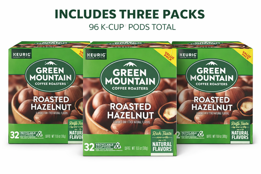 Green Mountain Coffee Hazelnut Light Roast 96 Count (3 Boxes of 32 Pods)