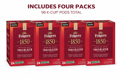 1850 Coffee Trailblazer Medium Dark Roast Coffee K Cups for Keurig Coffee Makers, Medium Roast, 96Count