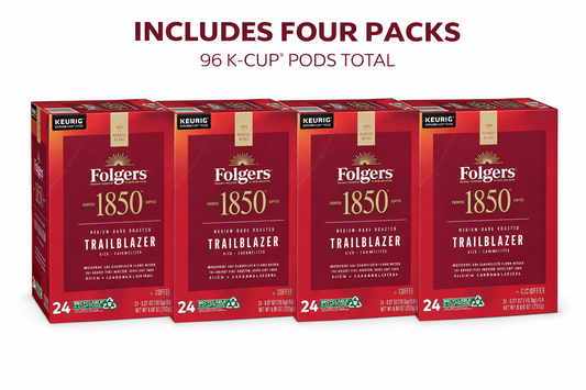 1850 Coffee Trailblazer Medium Dark Roast Coffee K Cups for Keurig Coffee Makers, Medium Roast, 96Count