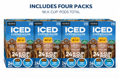 The Original Donut Shop K-Cup Iced Duos Cookies and Caramel Coffee Compatible with Keurig Brewer Medium 96 ct
