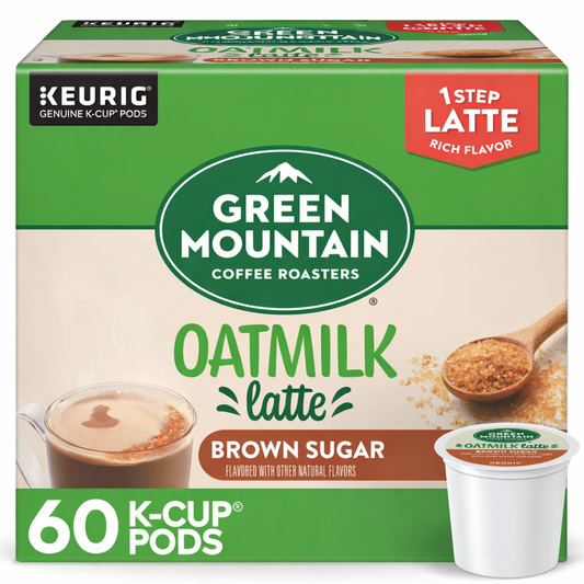 Green Mountain Coffee Roasters One Step Brown Sugar Oat milk Latte Medium Roast K-Cup Coffee Pods 60 CT