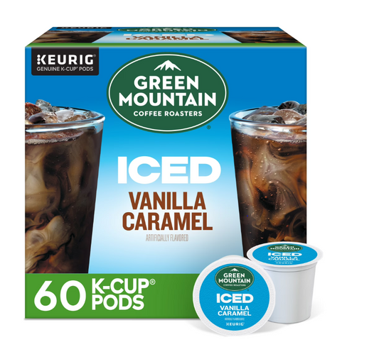 Green Mountain Coffee Roasters, Iced Vanilla Caramel K-Cup Coffee Pods, 60 Count