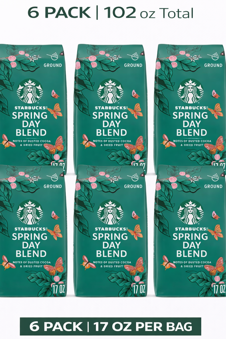 Starbucks Ground Coffee, Medium Roast, Spring Day Blend, 100% Arabica, Limited Edition, 17 oz bag