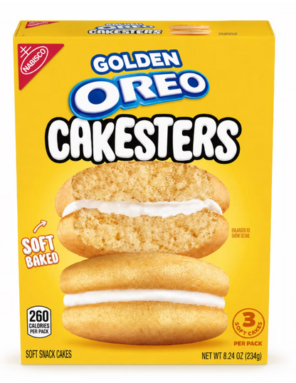 OREO Golden Cakesters Soft Snack Cakes, 8 - 2.02 oz Snack Packs 3 Packs