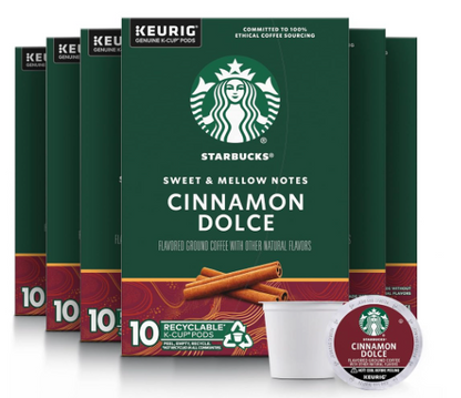 Starbucks Flavored Coffee K-Cup Pods, Cinnamon Dolce, 10 CT