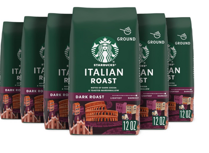 Starbucks Ground Coffee, Dark Roast Hot or Iced Coffee, Italian Roast 12 oz Bags