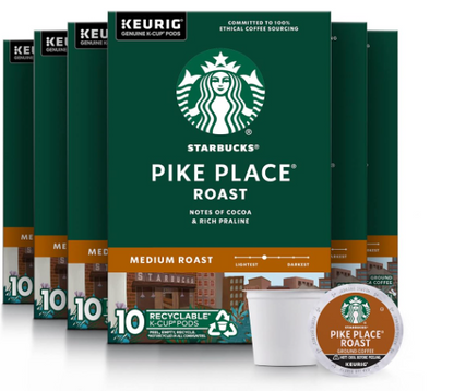 Starbucks Pike Place Roast Medium Keurig K-Cups 10 ct