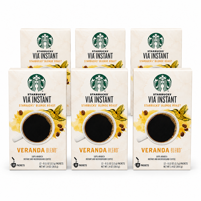 Starbucks VIA VERANDA BLEND INSTANT COFFEE Blonde Roast 12 Pk