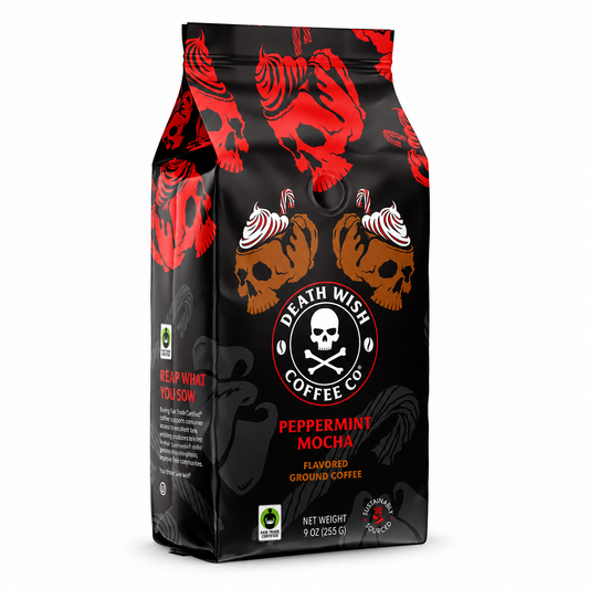 Death Wish Coffee Fair Trade Peppermint Mocha Ground Coffee 9oz