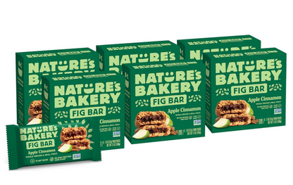 Nature’s Bakery Whole Wheat Fig Bars, Apple Cinnamon, Real Fruit, Vegan, Non-GMO, Snack bar, 6 Count (Pack of 6)