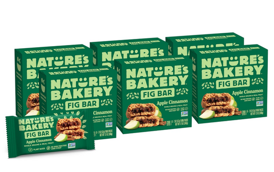 Nature’s Bakery Whole Wheat Fig Bars, Apple Cinnamon, Real Fruit, Vegan, Non-GMO, Snack bar, 6 Count (Pack of 6)