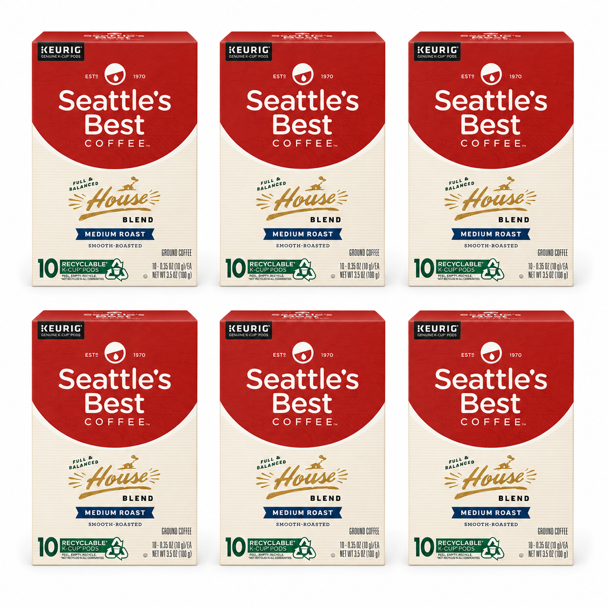 Seattle’s Best Coffee, Medium Roast K-Cup Coffee Pods, House blend, 100% Arabica, 60ct