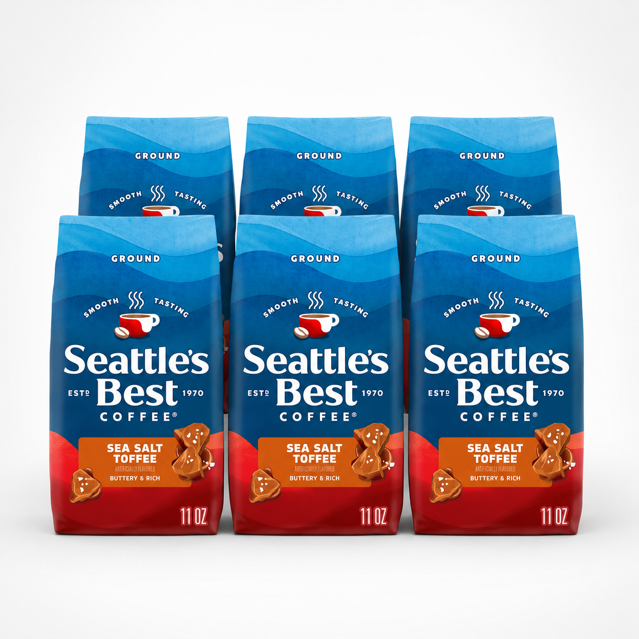 Seattle's Best Coffee Sea Salt Toffee Flavored Ground Coffee 11 oz