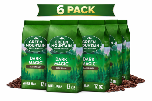 Green Mountain Coffee, Dark Magic, Dark Roast, Whole Bean Coffee, Bagged 12 oz ( 6 pack)