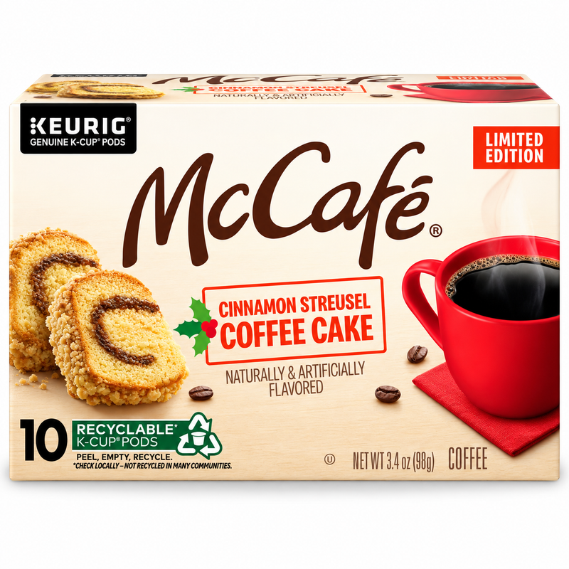 McCafe Cinnamon Streusel Coffee Cake 10 K Cup Pods