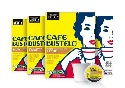 Cafe Bustelo Sweet & Creamy Cafe con Leche Coffee Drink, Keurig K Cup Pods, 96 Count Box
