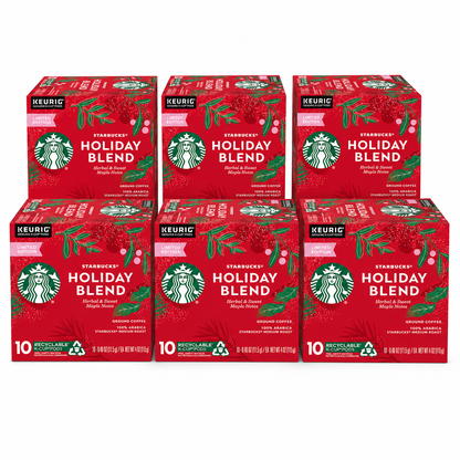 Starbucks Holiday Blend Medium Roast Coffee Keurig K-Cup Pods 10 Count