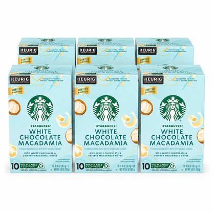 Starbucks Keurig K-Cup Coffee Pods White Chocolate Macadamia Nut Light Roast 10 Count