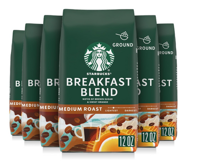 Starbucks Breakfast Blend Medium Roast Ground Coffee 12oz