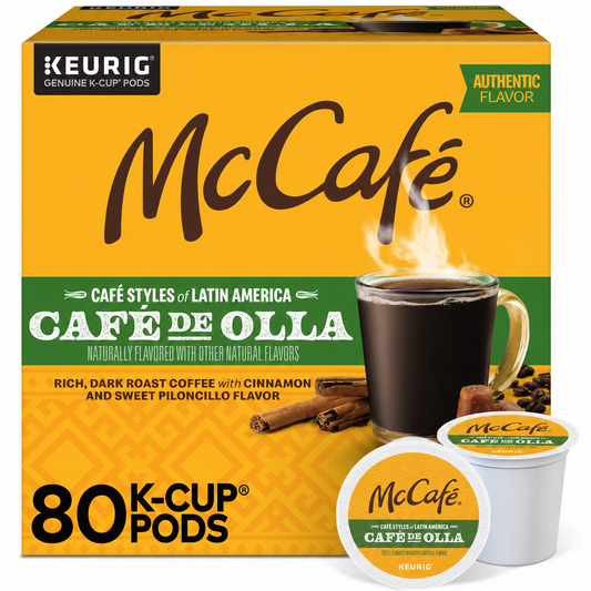 McCafe Cafe de Olla Dark Roast K Cup Pods 80ct 4 boxes of 20ct