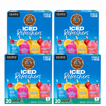 The Original Donut Shop, Iced Refreshers Variety Pack, Strawberry, Pineapple, MangoDragon fruit, Berry Chill, 20ct