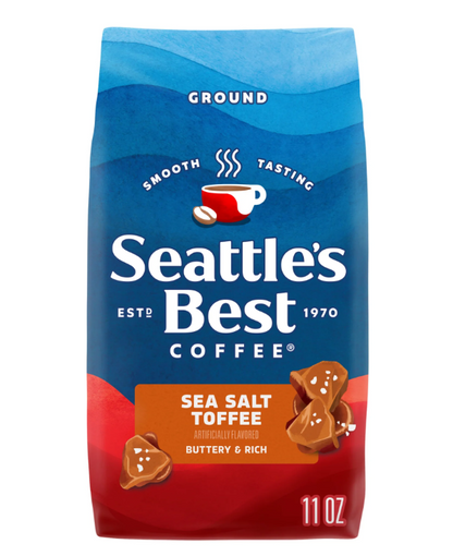Seattle's Best Coffee Sea Salt Toffee Flavored Ground Coffee 11 oz