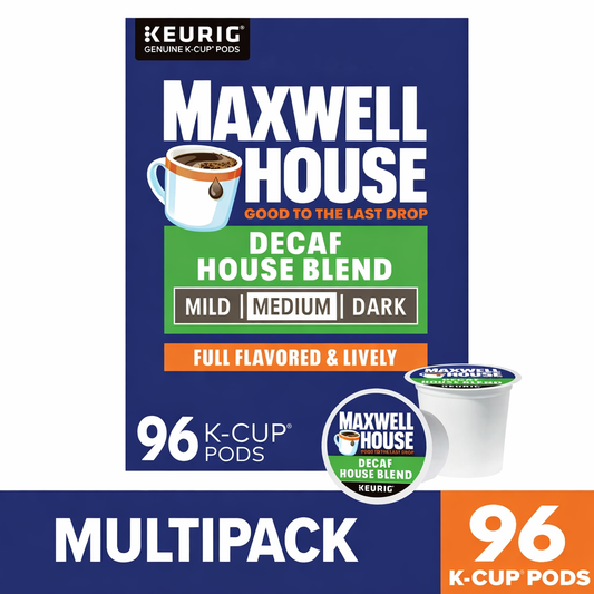 Maxwell House House Blend Decaf Coffee K-Cup Pods, Decaffeinated, 96 ct Box 4 boxes of 24