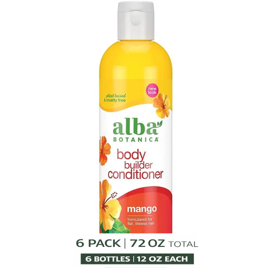 Alba Botanica Body Builder Conditioner, Mango, 12 Oz 6pack