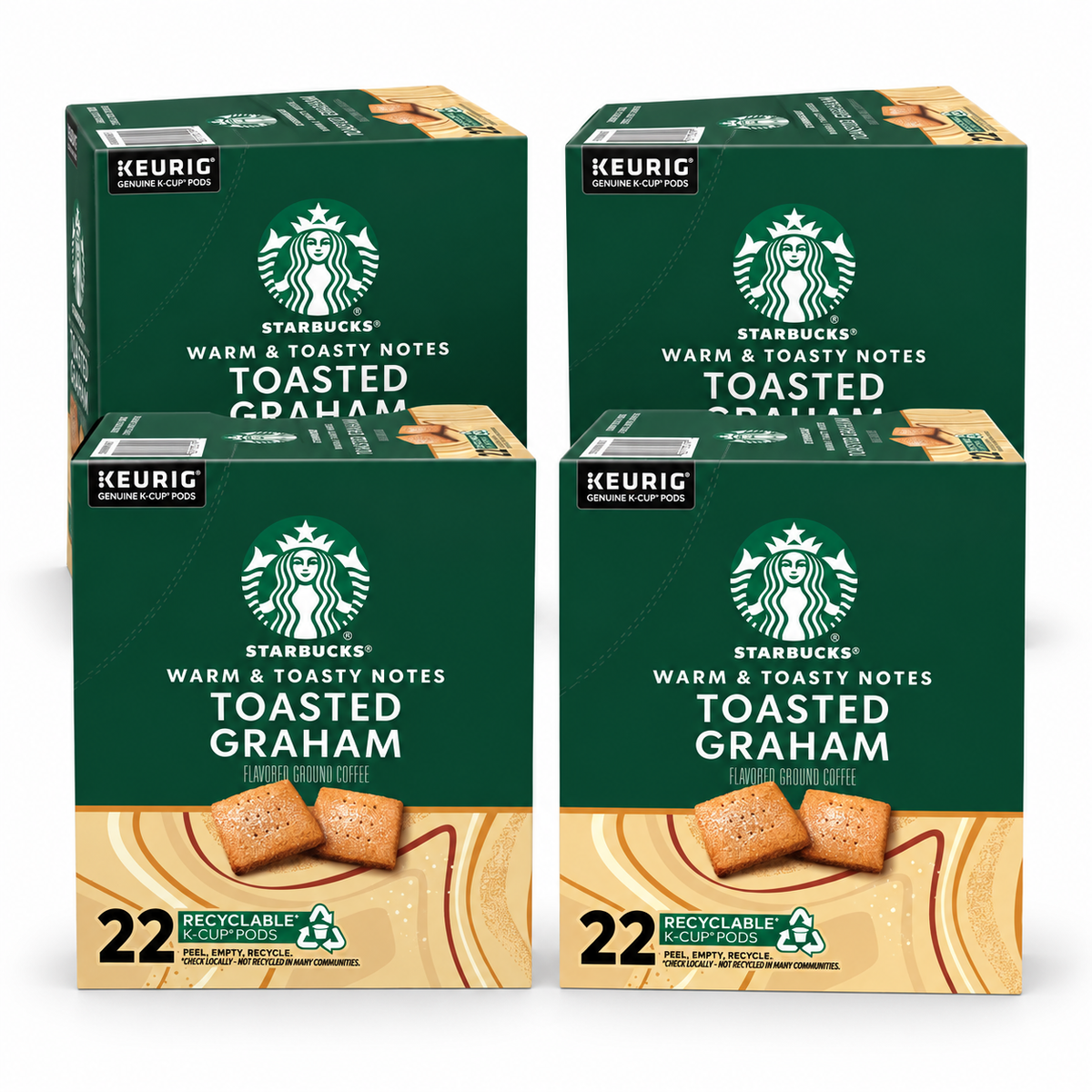 Starbucks Toasted Graham Flavor Light Roast Keurig K Cup Coffee Pods 22ct