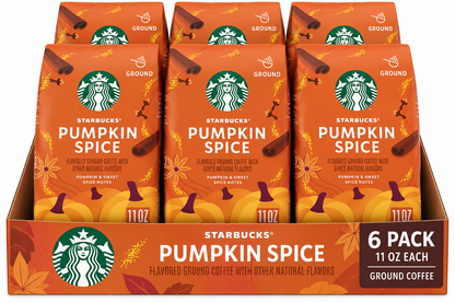 Starbucks Ground Coffee, Pumpkin Spice Naturally Flavored Coffee, 100% Arabica, Limited Edition 11oz 1pk