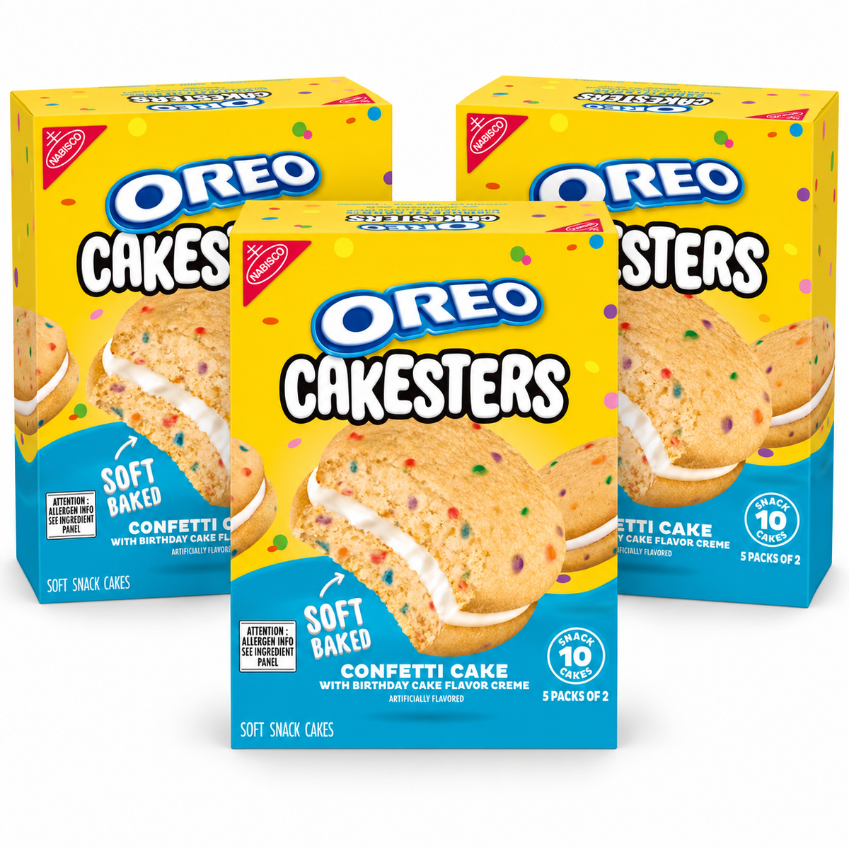Oreo Cakesters Confetti Soft Snack Cakes Snack Packs - 10.1oz/5ct 3pk