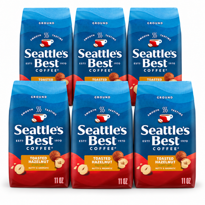 Seattle's Best Coffee Toasted Hazelnut Flavored Ground Coffee for Cold Brew or Hot 11 oz