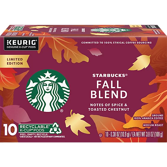 Starbucks Fall Blend Medium Roast Keurig K-Cup Coffee Pods 10ct