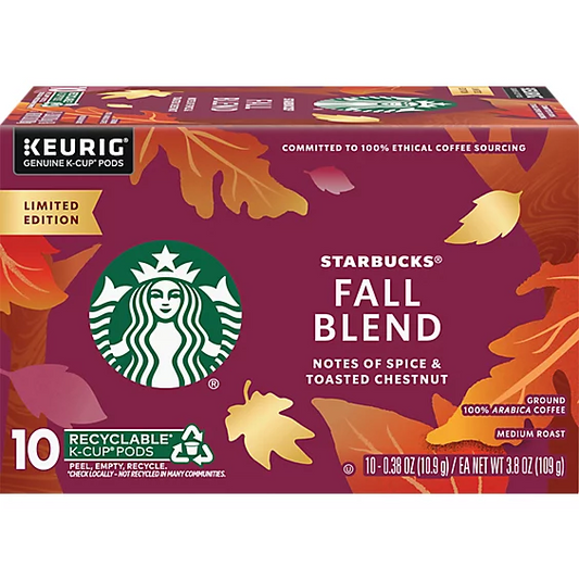 Starbucks Fall Blend Medium Roast Keurig K-Cup Coffee Pods 10ct