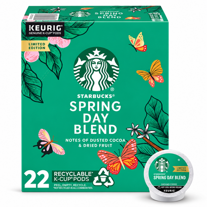 Starbucks Spring Day Blend, Medium Roast K-Cup Coffee Pods, 22 Count K Cups