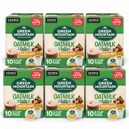 Green Mountain Coffee One Step Hazelnut Oatmilk Latte Medium Roast K-Cup 10ct