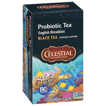 Celestial Seasonings Black Tea, Probiotic Tea, English Breakfast, 16 Count (Pack of 6) (Packaging May Vary)