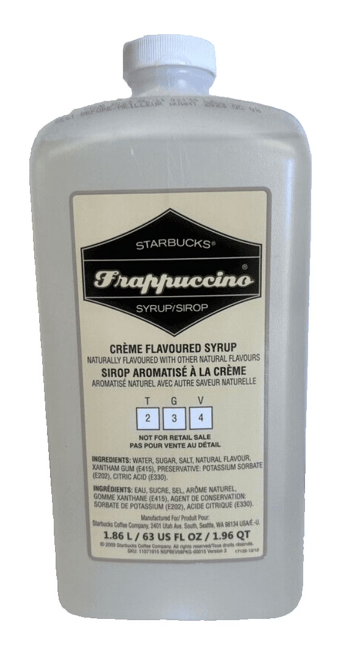 Starbucks Frappuccino Coffee Flavored Syrup 1.86 L